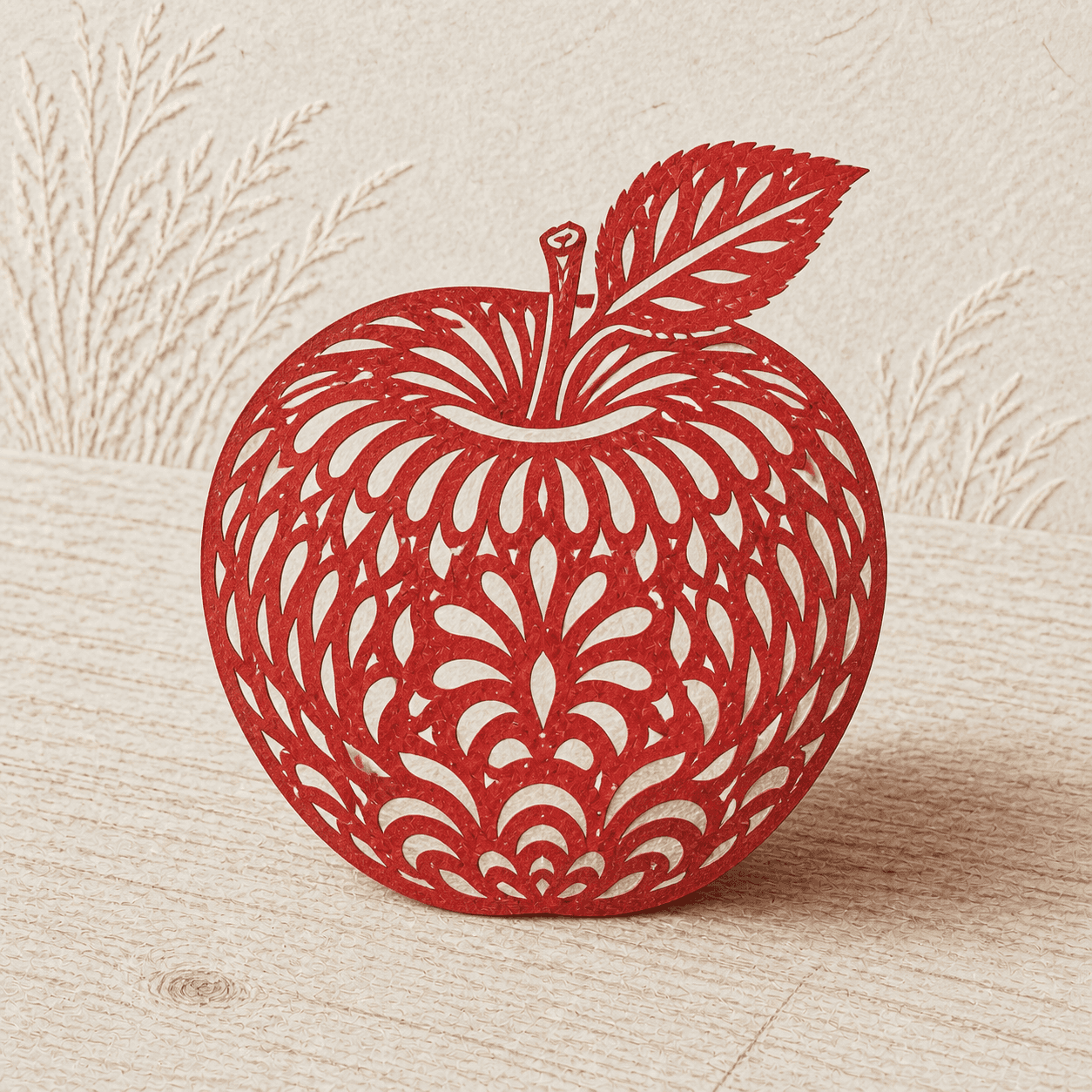 Paper Cut style apple artwork