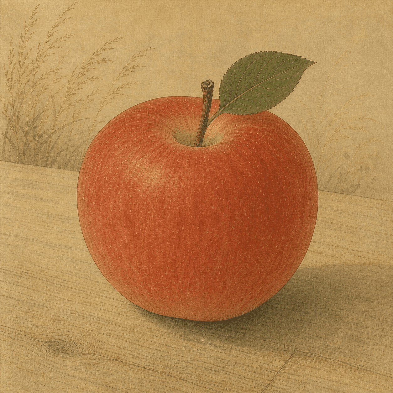 Yamato E style apple artwork