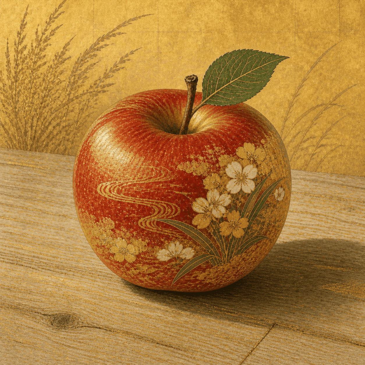Rinpa style apple artwork