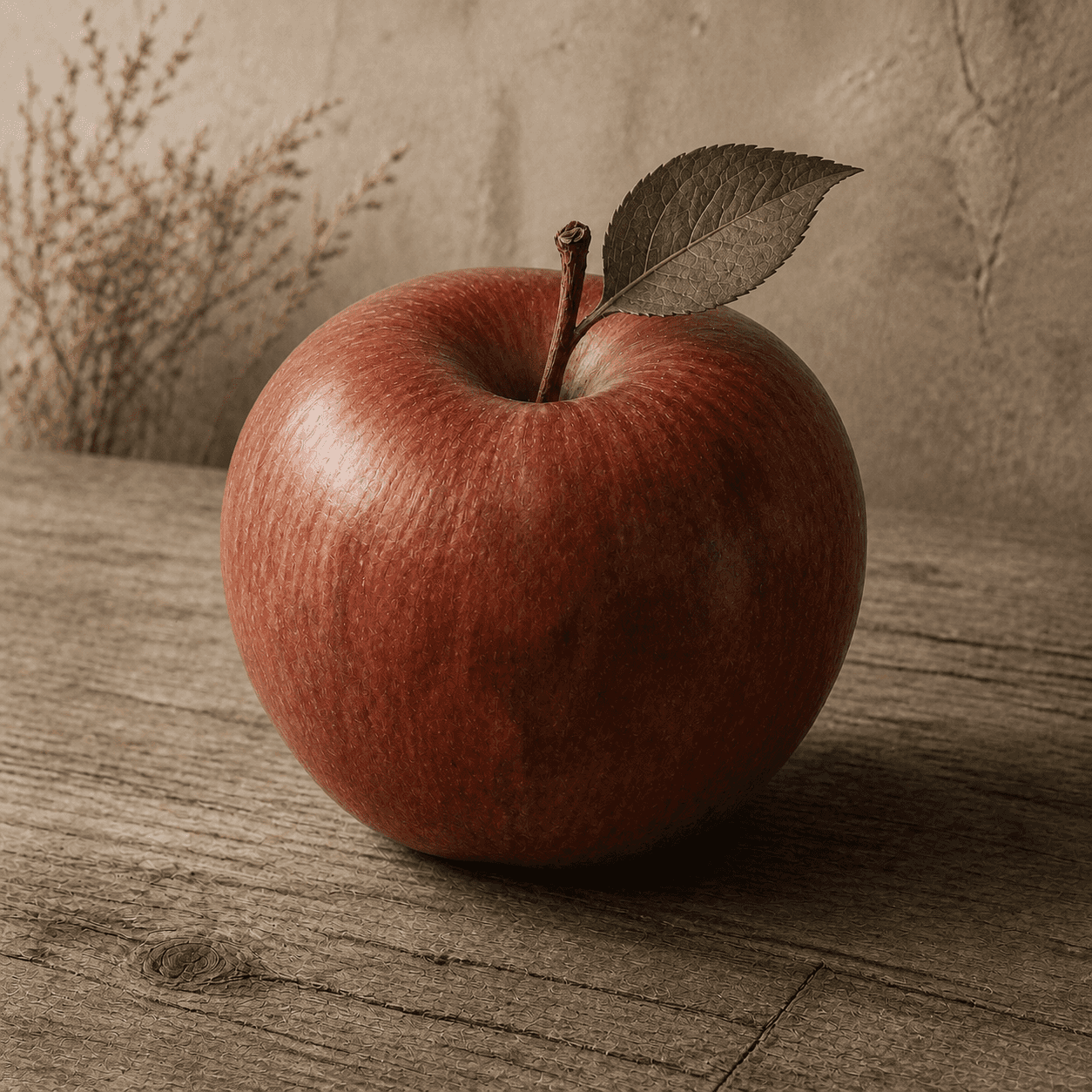 Wabi Sabi style apple artwork