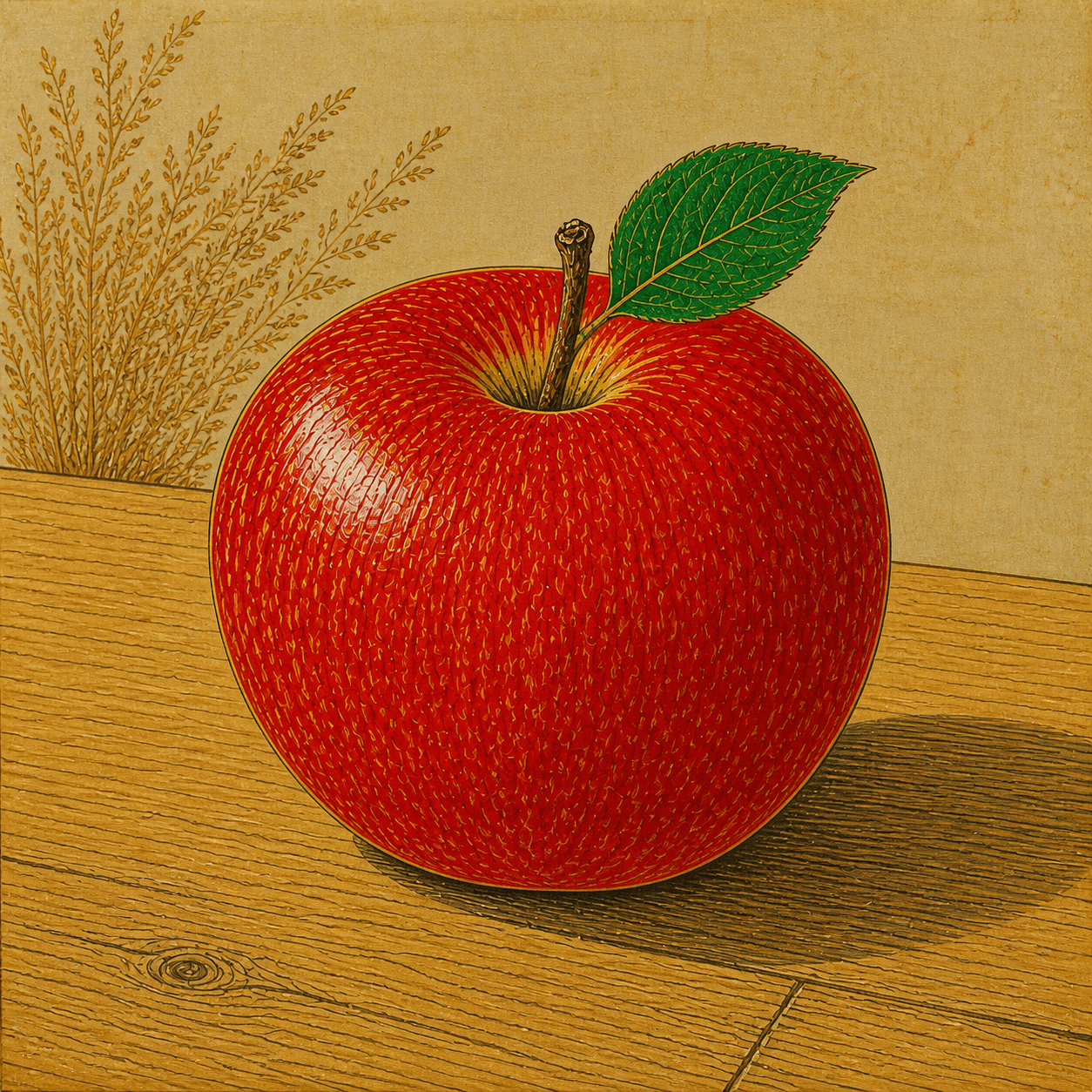 Rajasthani Miniature style apple artwork