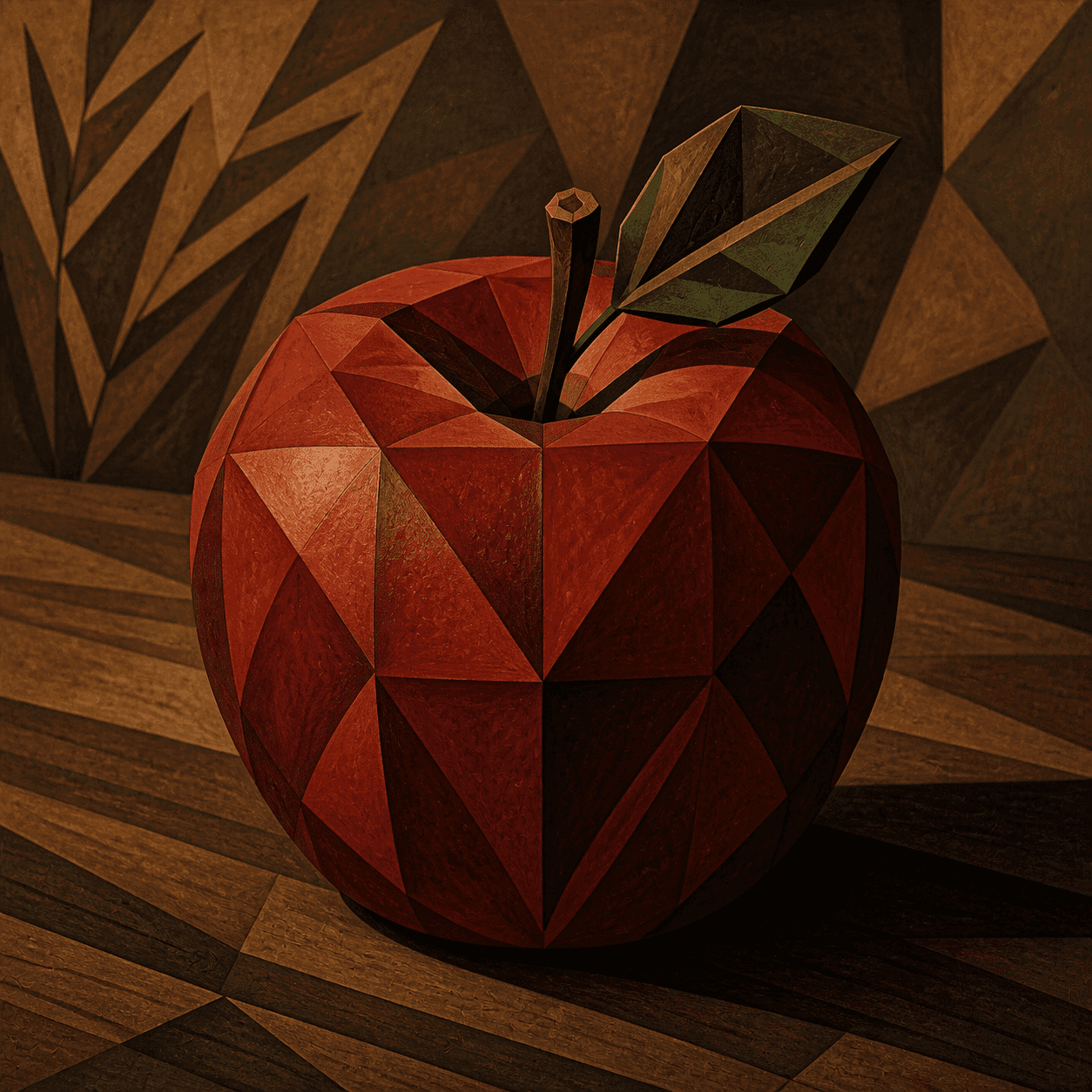 African Mask style apple artwork
