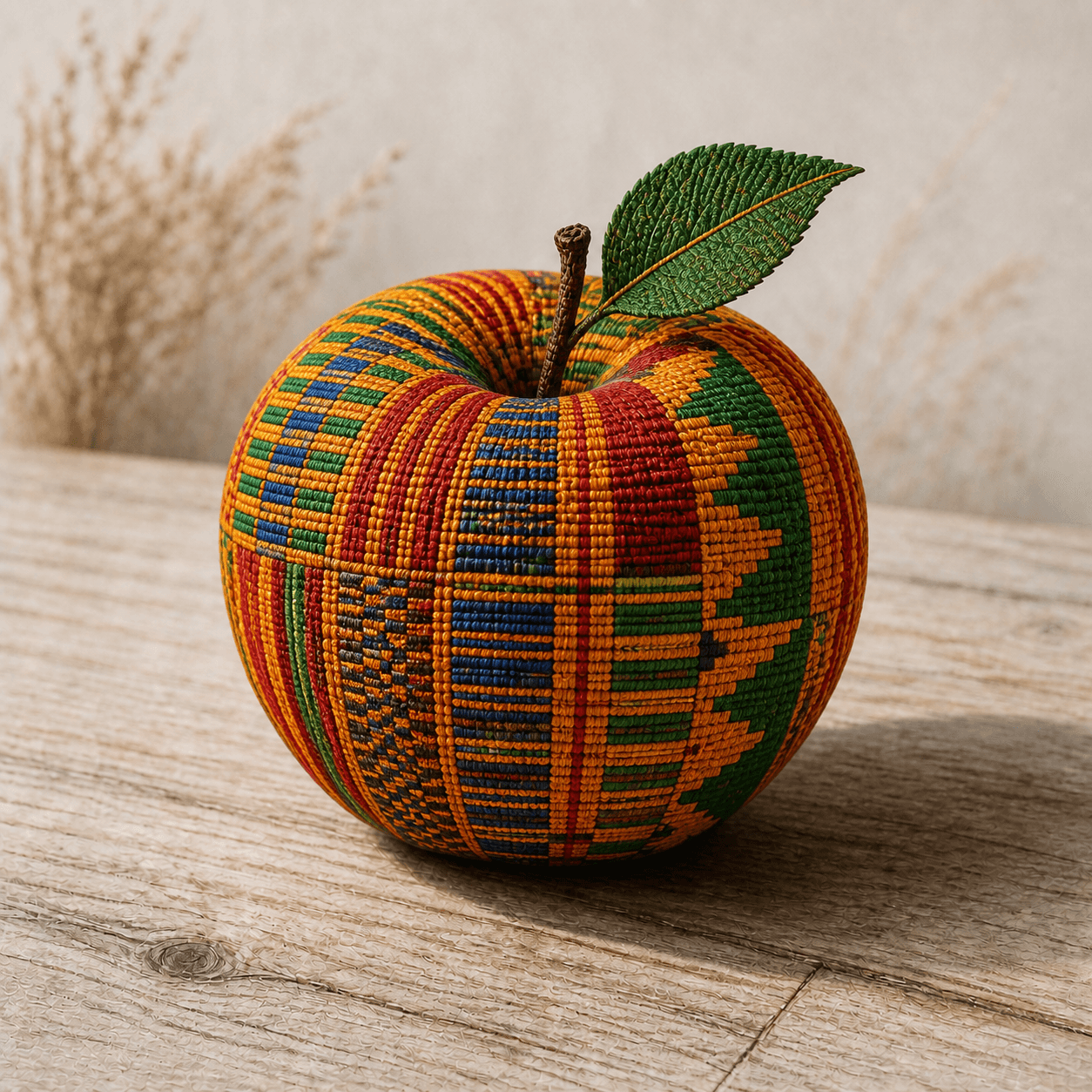 Kente style apple artwork