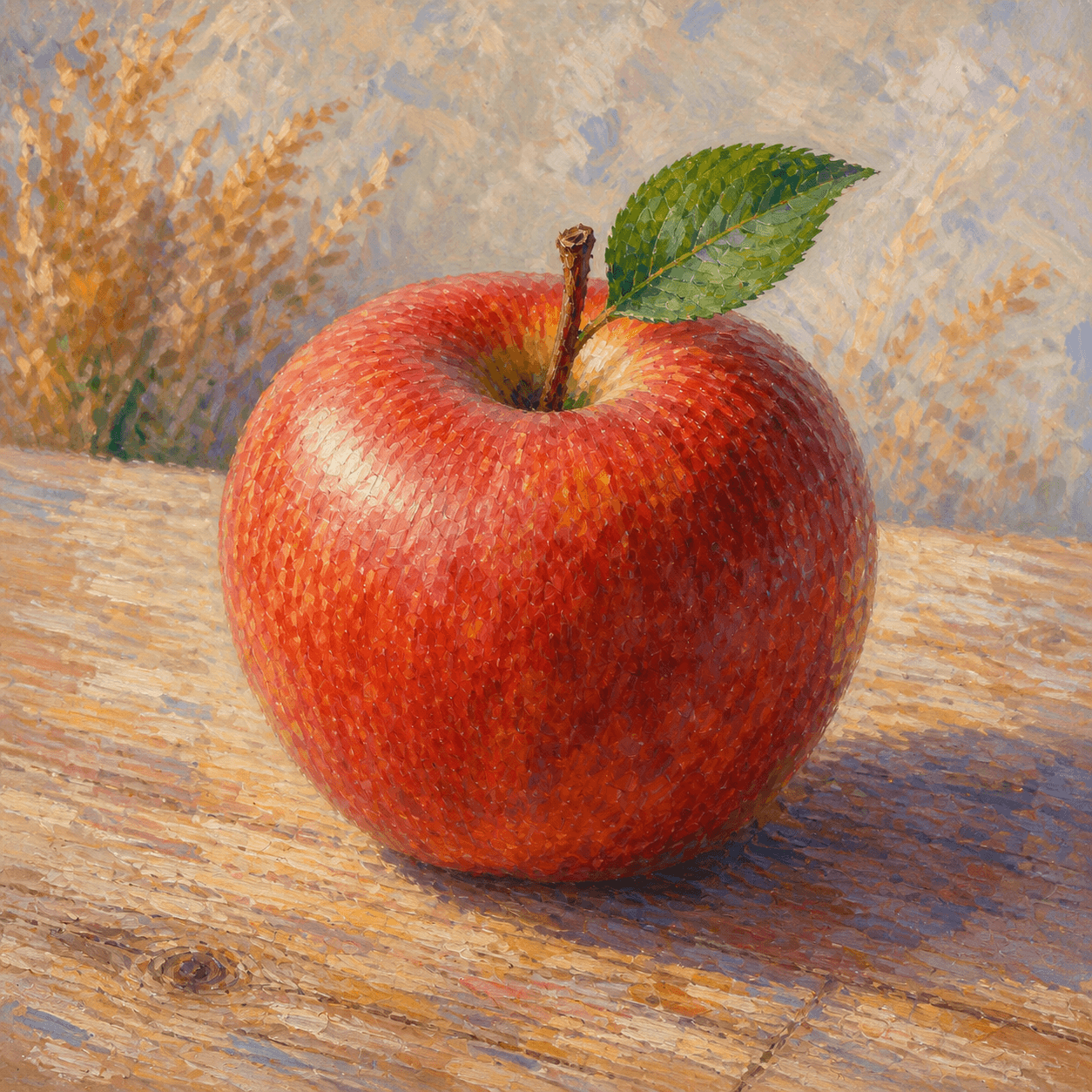 Impressionism style apple artwork