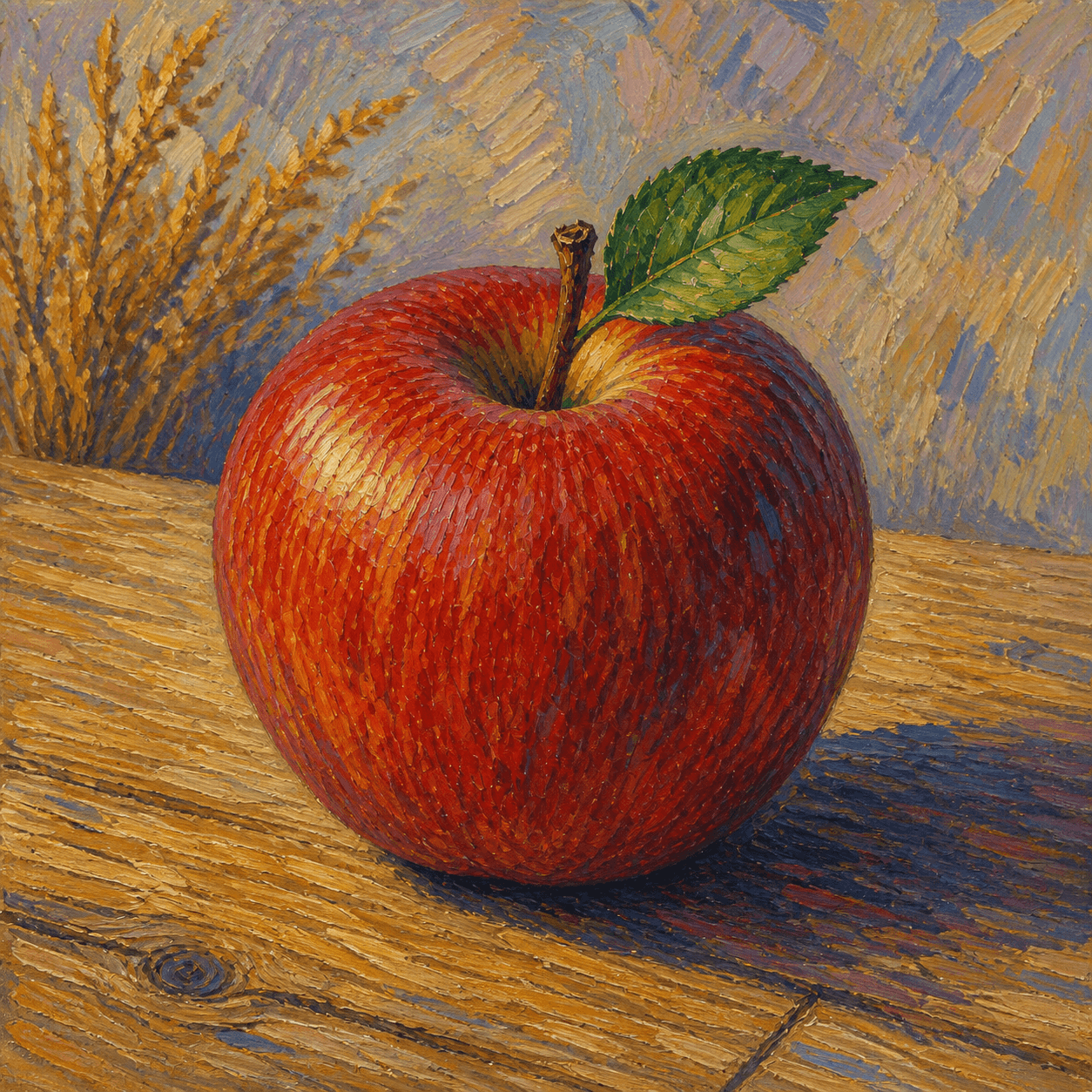 Post Impressionism style apple artwork