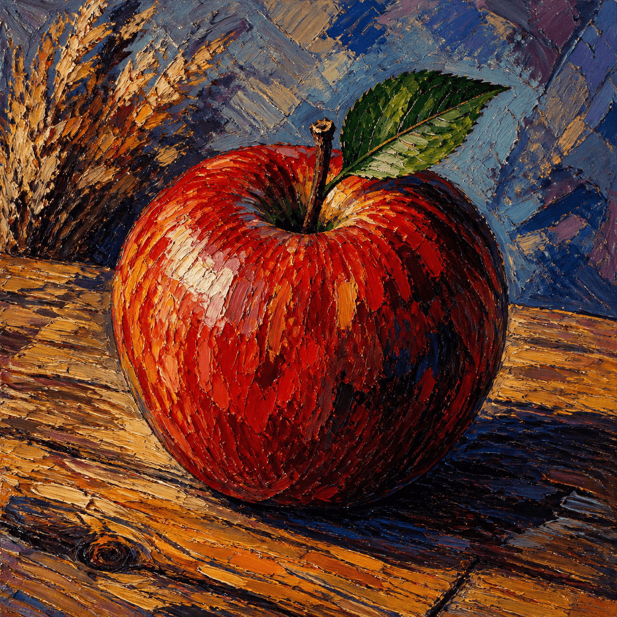 Expressionism style apple artwork