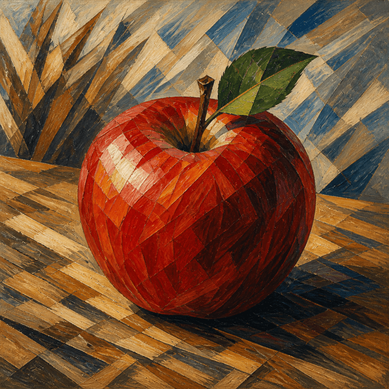 Futurism style apple artwork