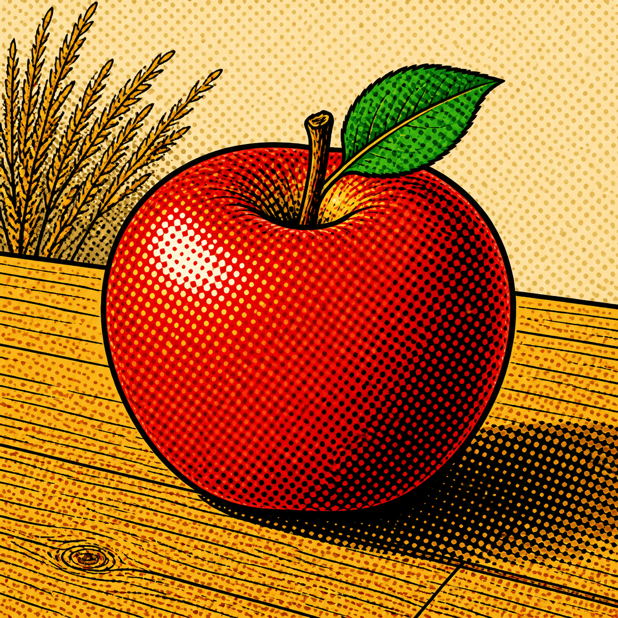 Pop Art style apple artwork