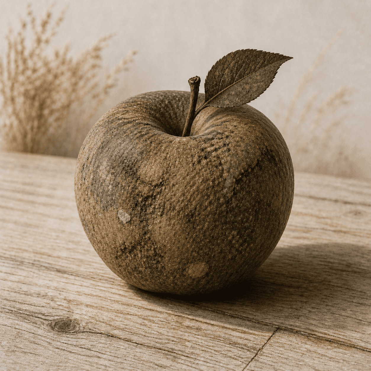 Land Art style apple artwork