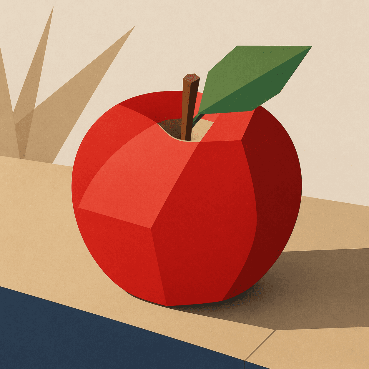 Bauhaus style apple artwork