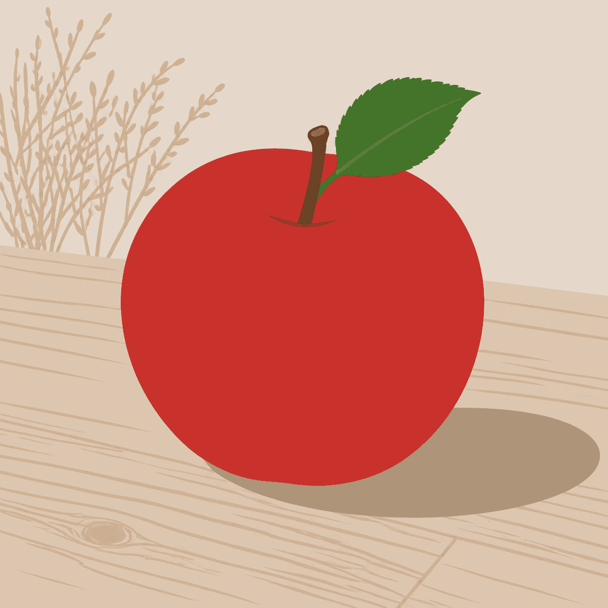 Flat Design style apple artwork