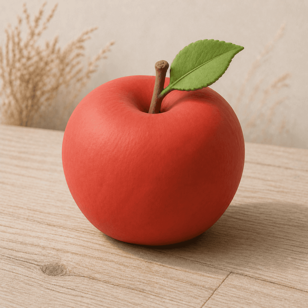 Claymorphism style apple artwork