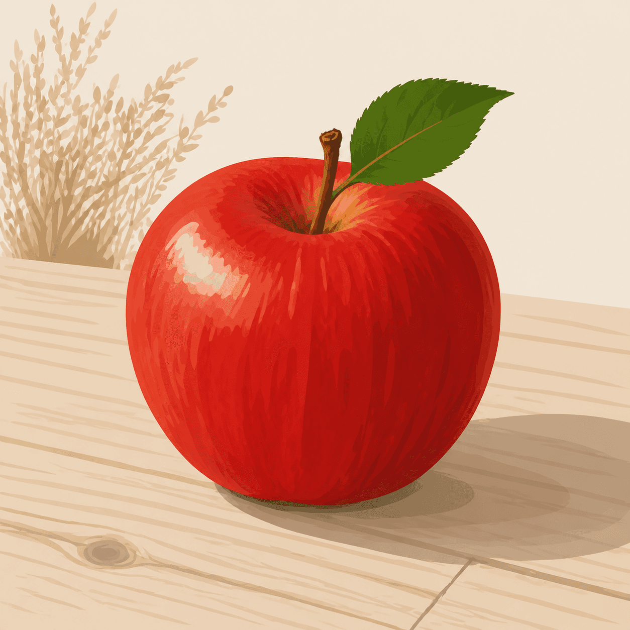 Flat Illustration style apple artwork