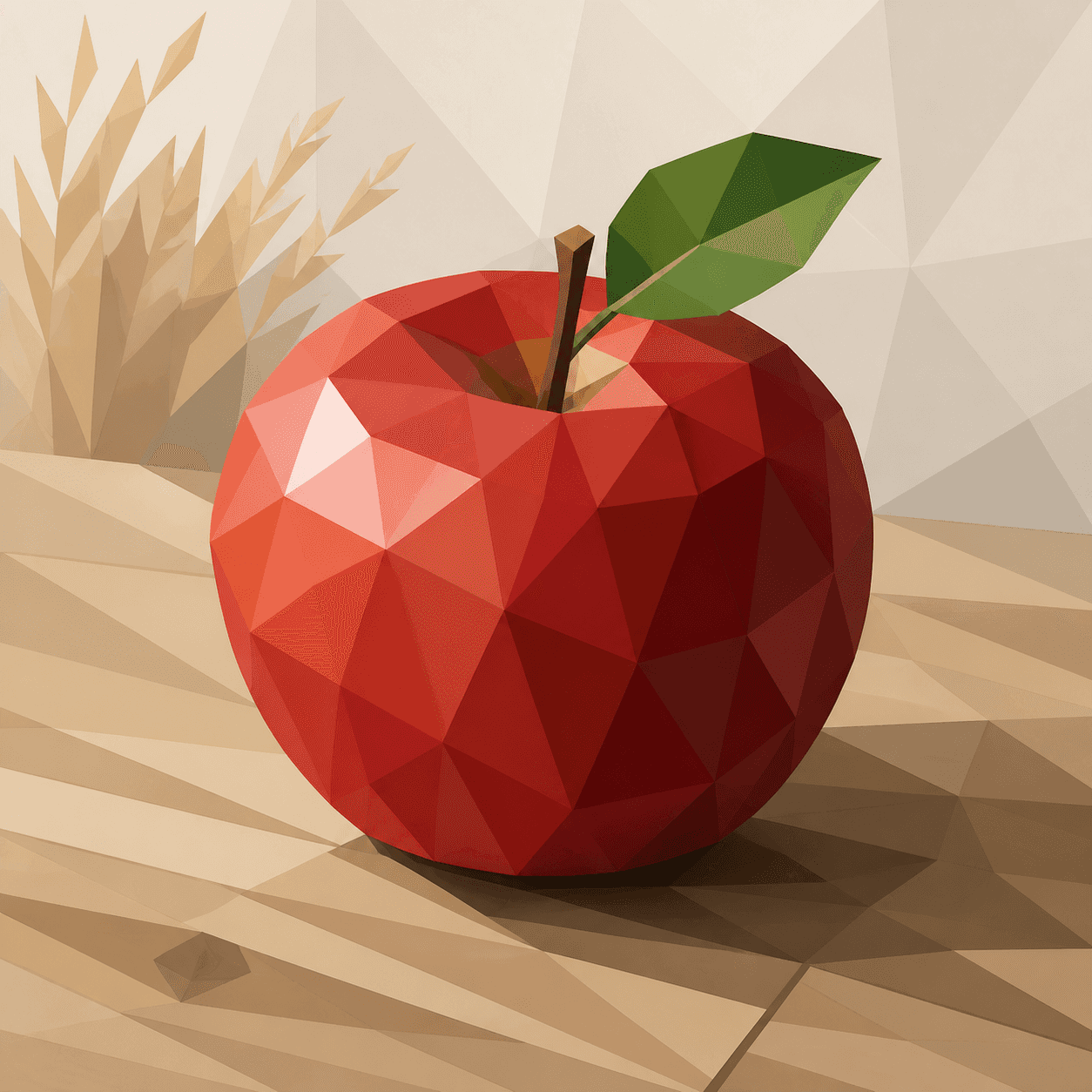Geometric Illustration style apple artwork