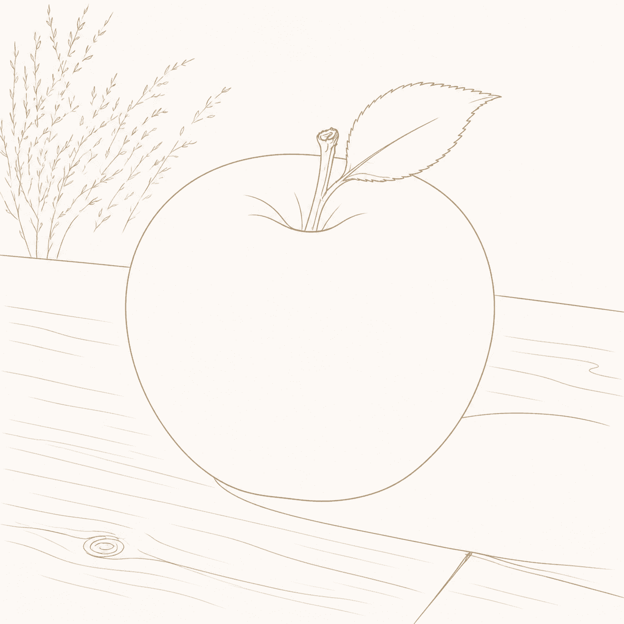 Line Illustration style apple artwork