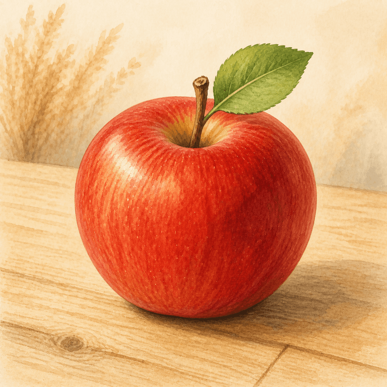 Childrens Picture Book style apple artwork
