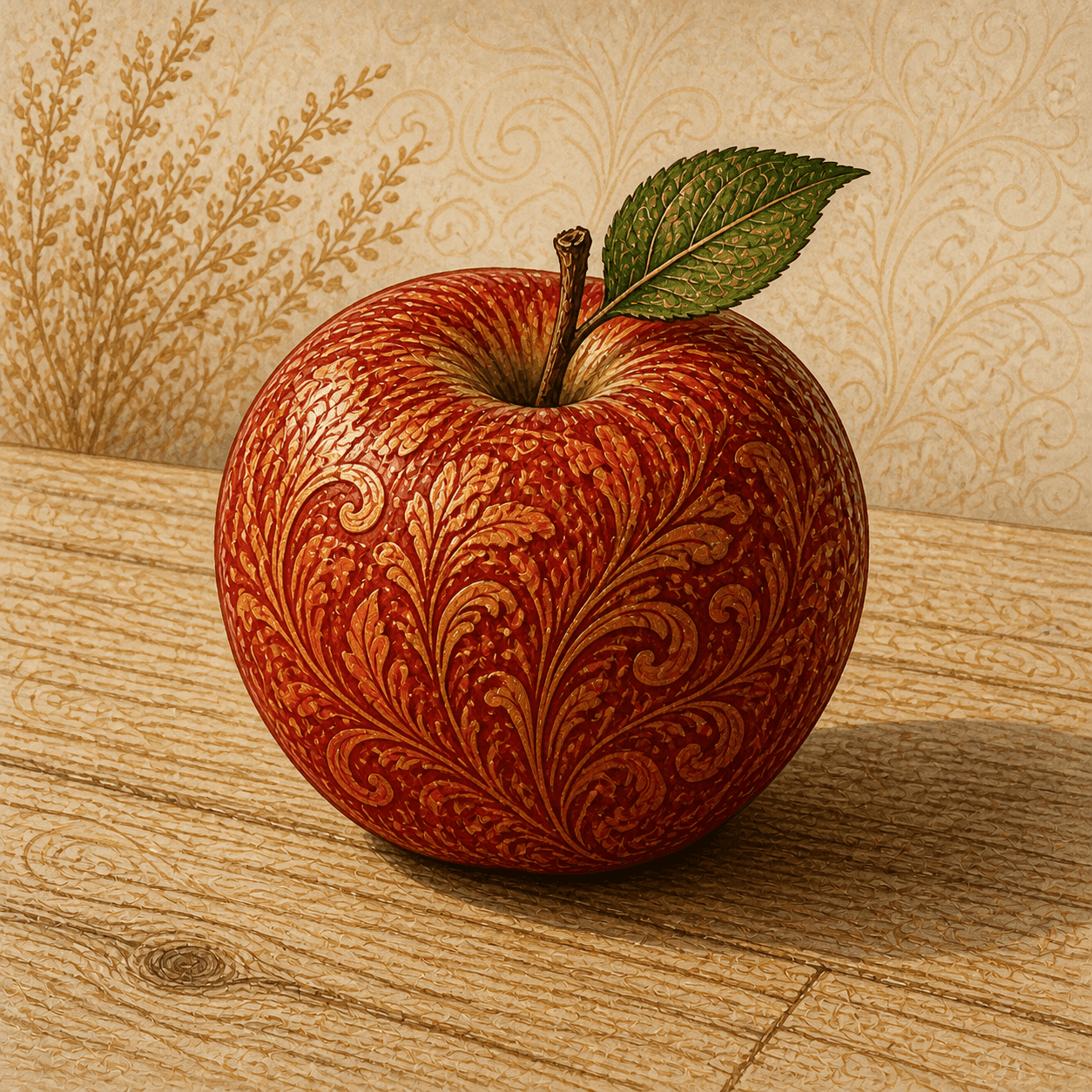 Decorative Illustration style apple artwork