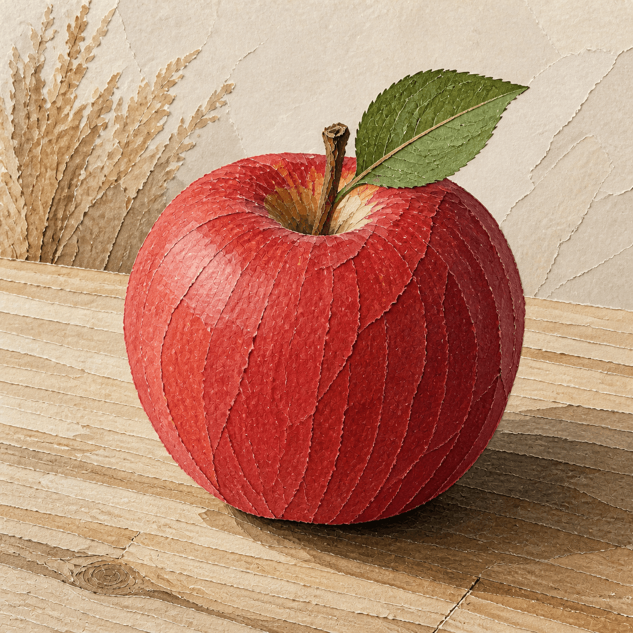 Collage Illustration style apple artwork