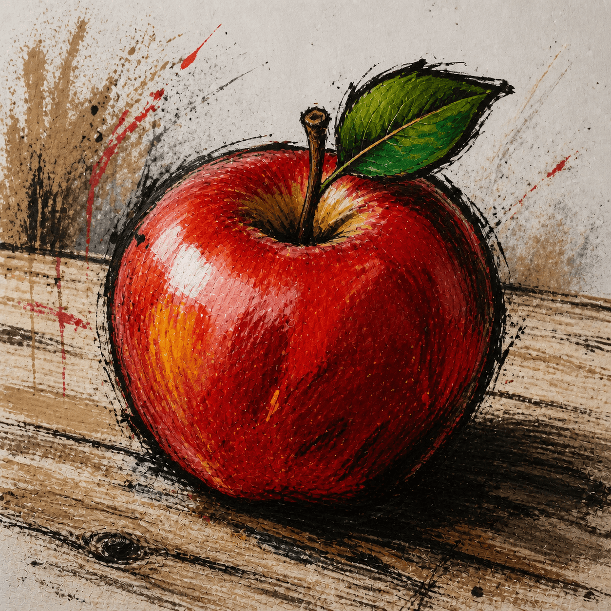 Graffiti style apple artwork
