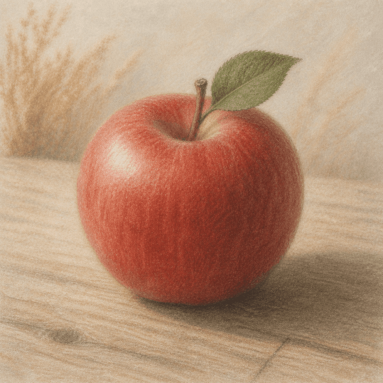 Pastel style apple artwork