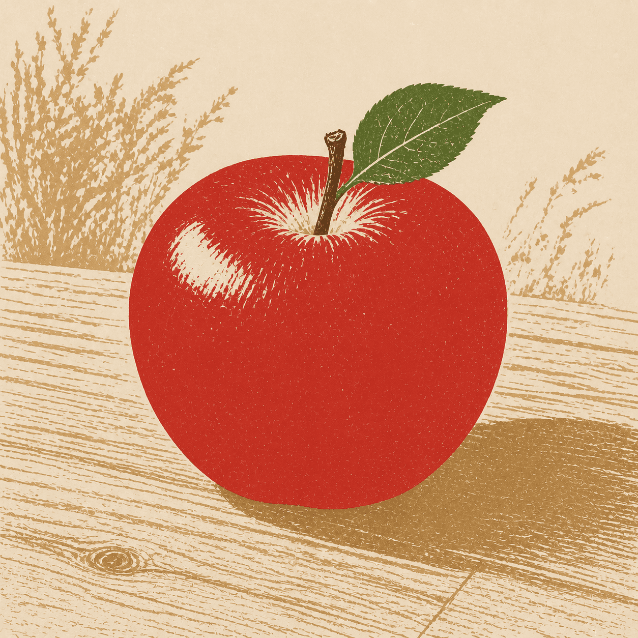 Screen Print style apple artwork