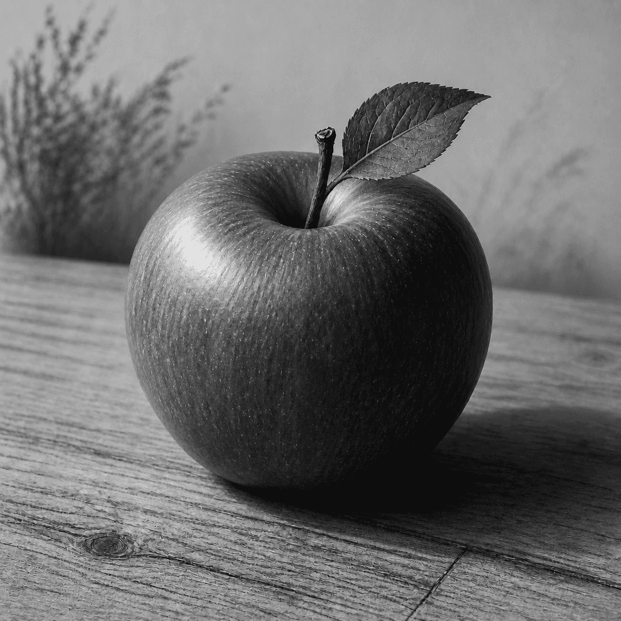 Black And White Photography style apple artwork