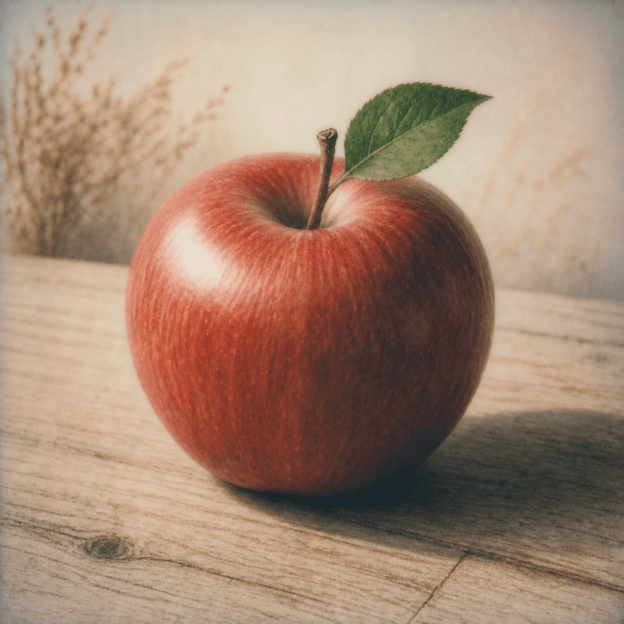 Polaroid style apple artwork