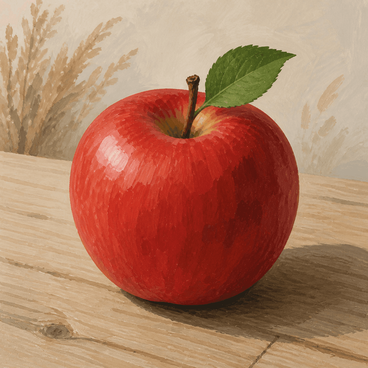 Gouache style apple artwork