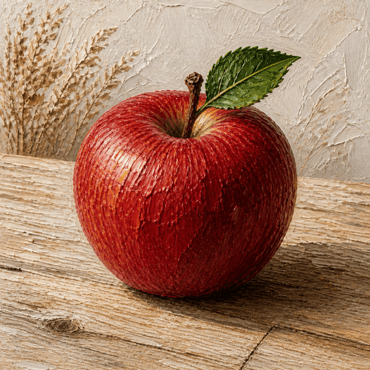 Impasto style apple artwork
