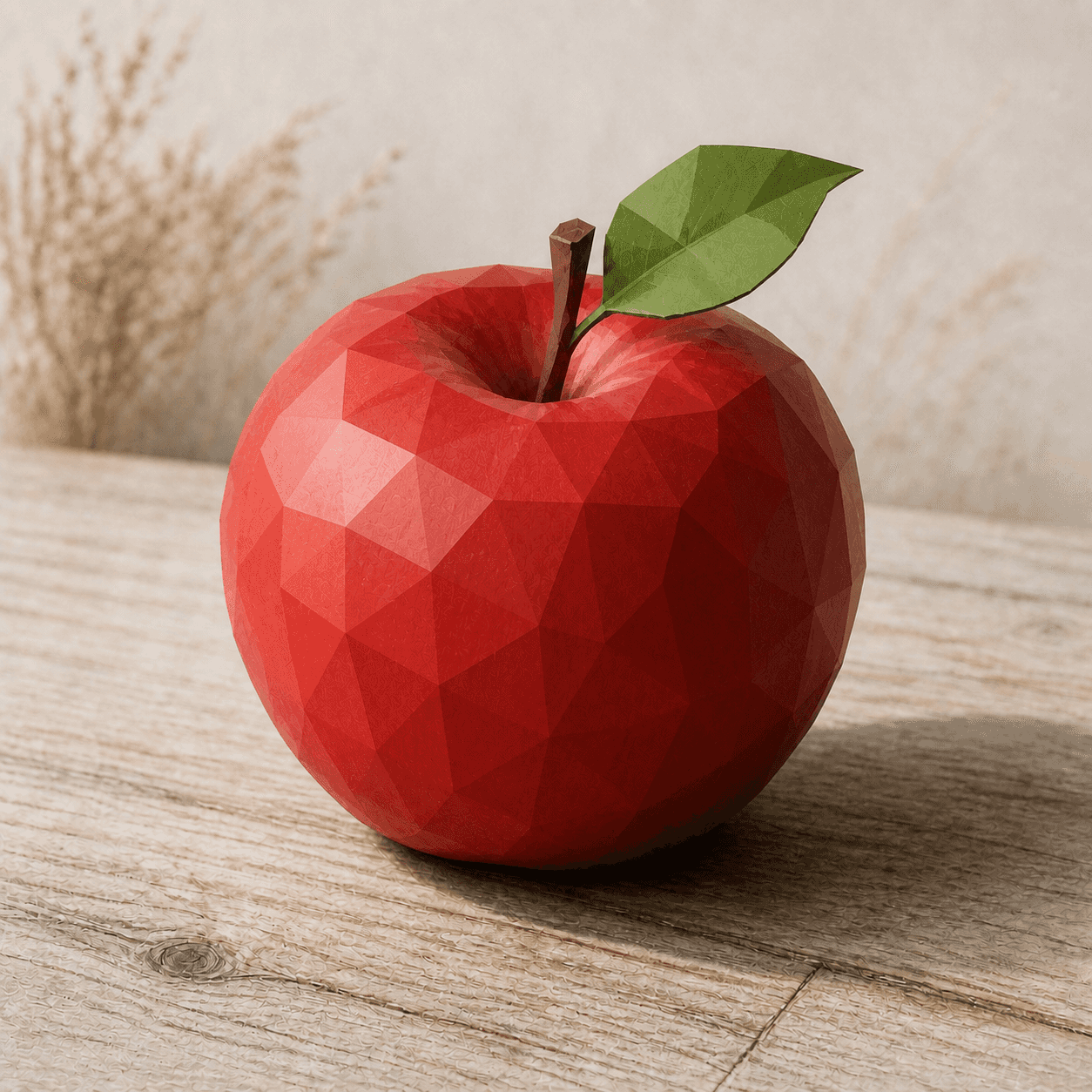 Low Poly style apple artwork