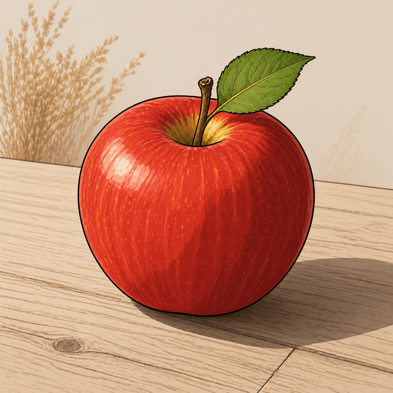 Toon Shading style apple artwork