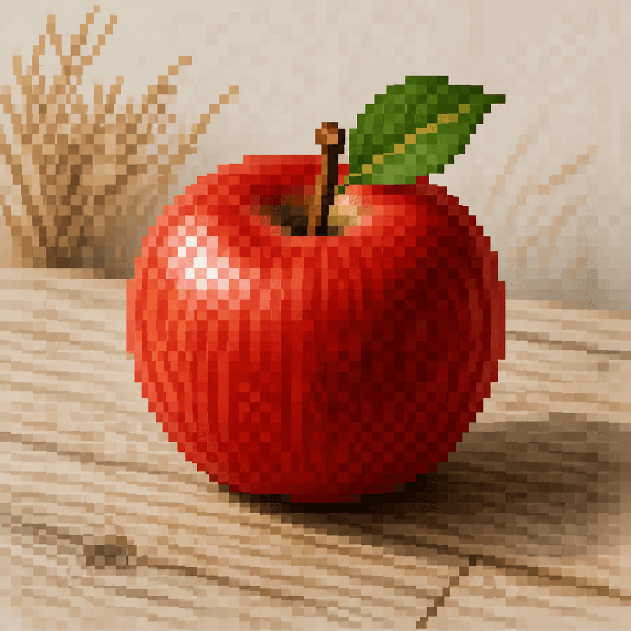 Pixel Art style apple artwork