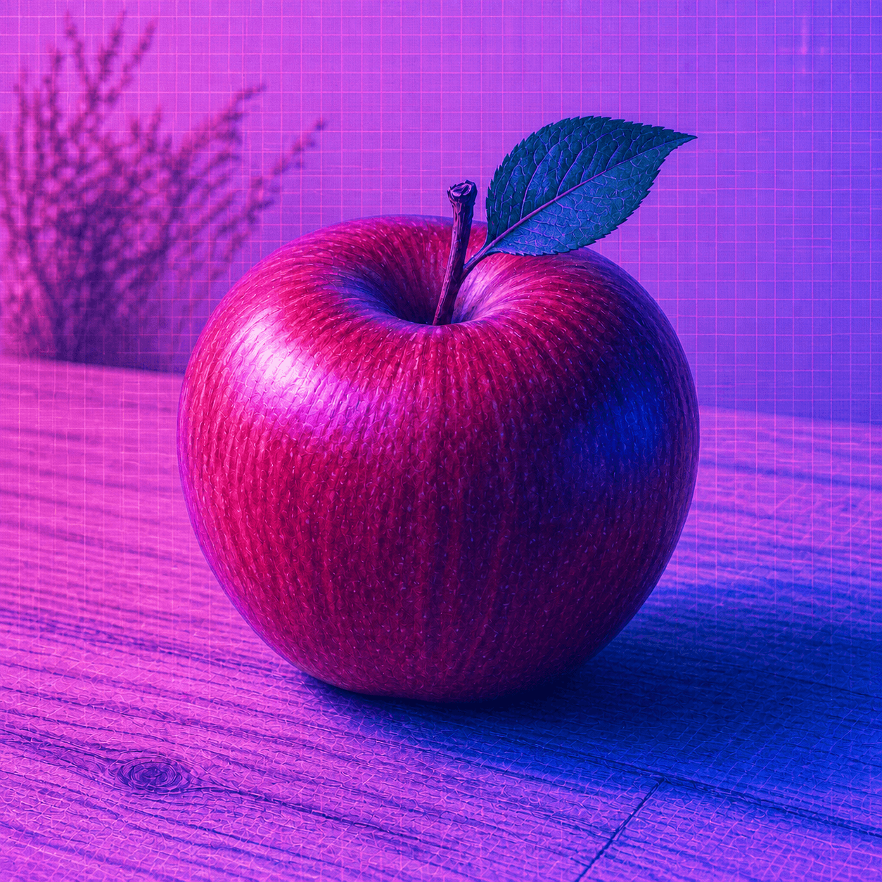Vaporwave style apple artwork