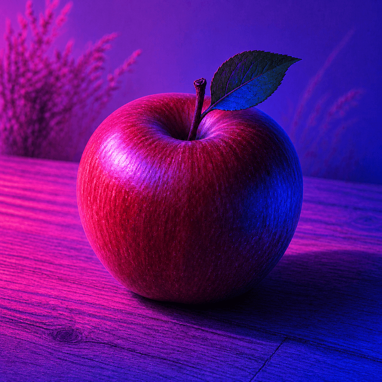 Synthwave style apple artwork