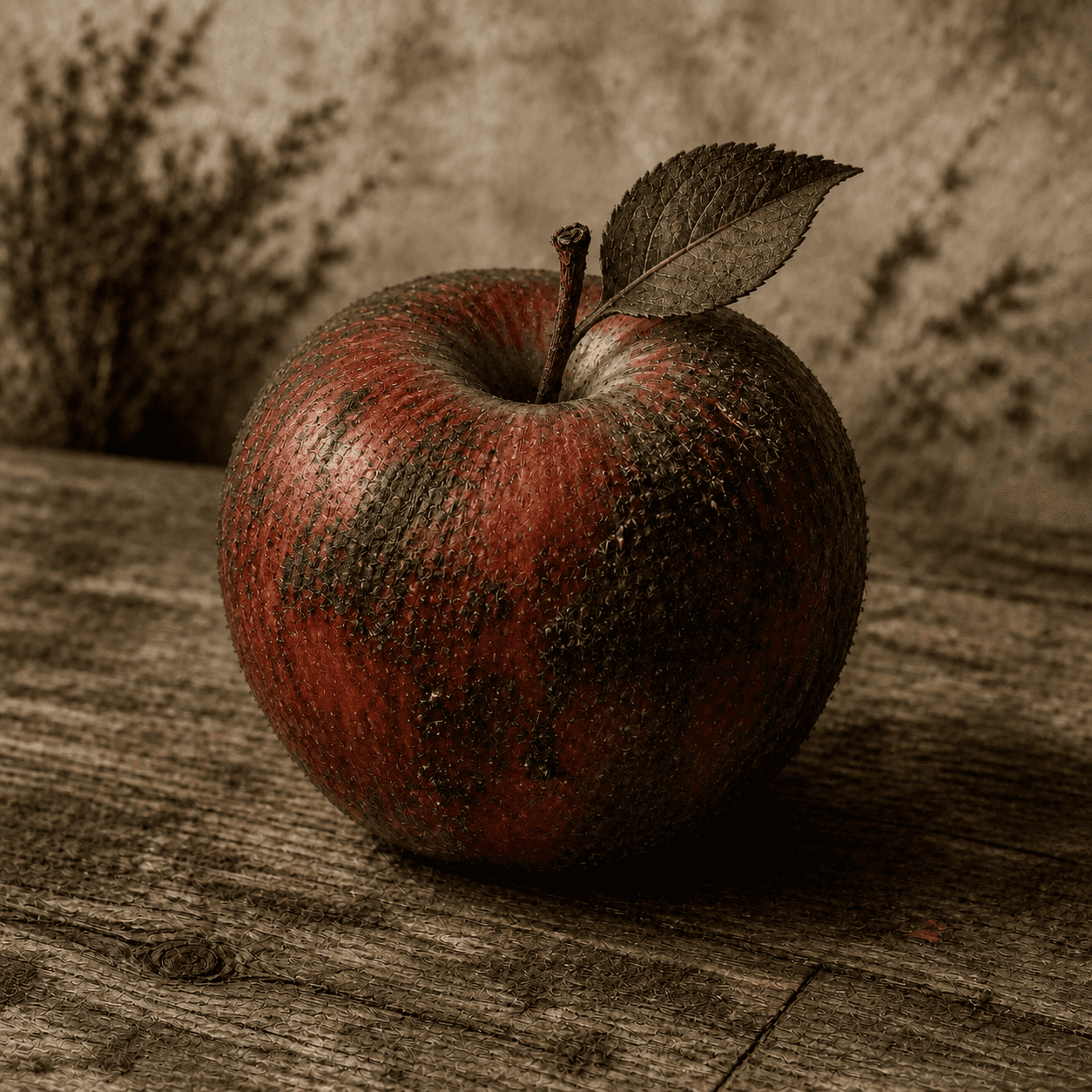 Goblincore style apple artwork