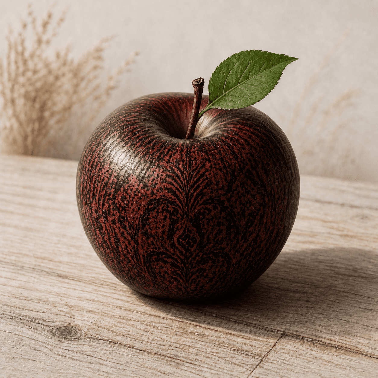 Blackletter style apple artwork