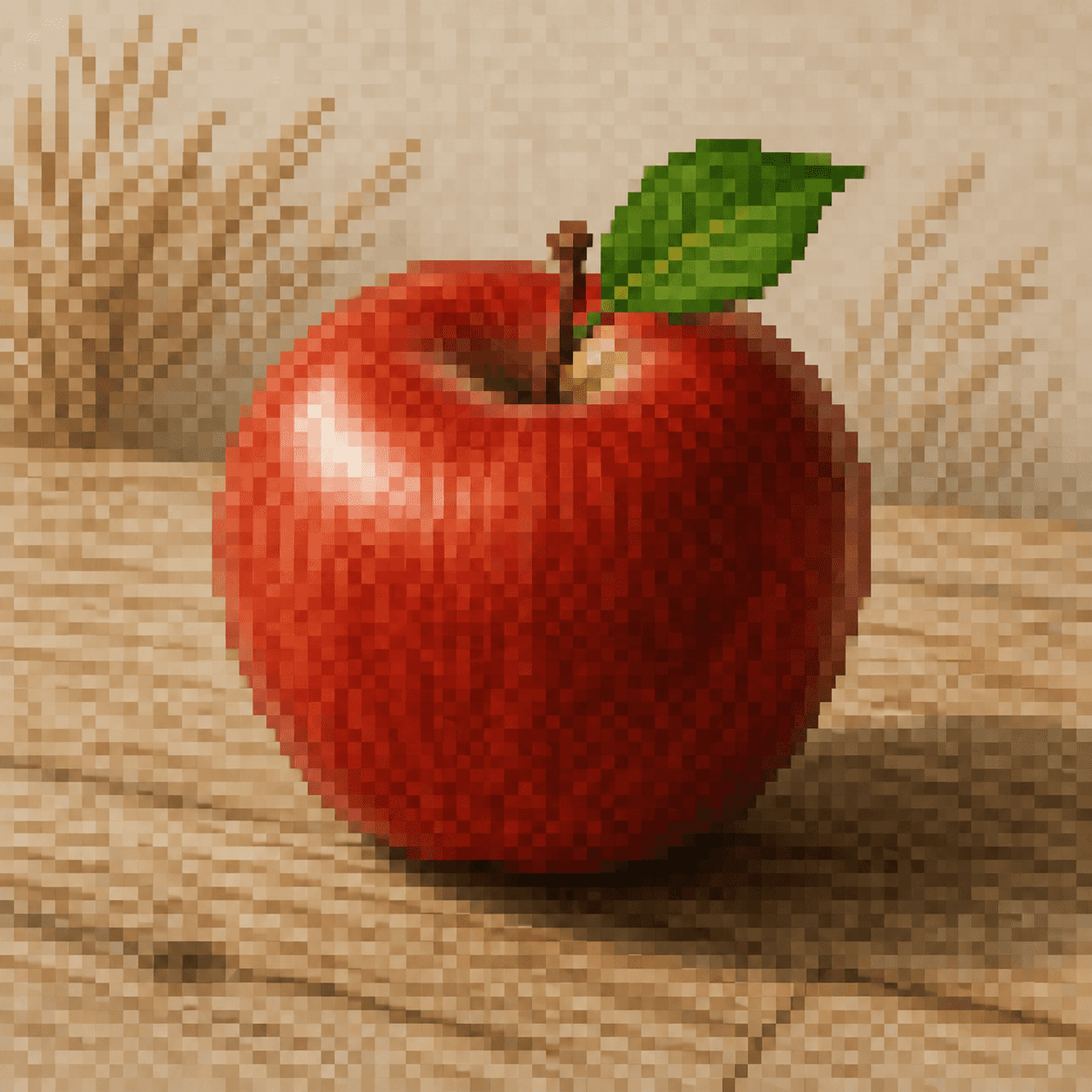 Pixel Type style apple artwork